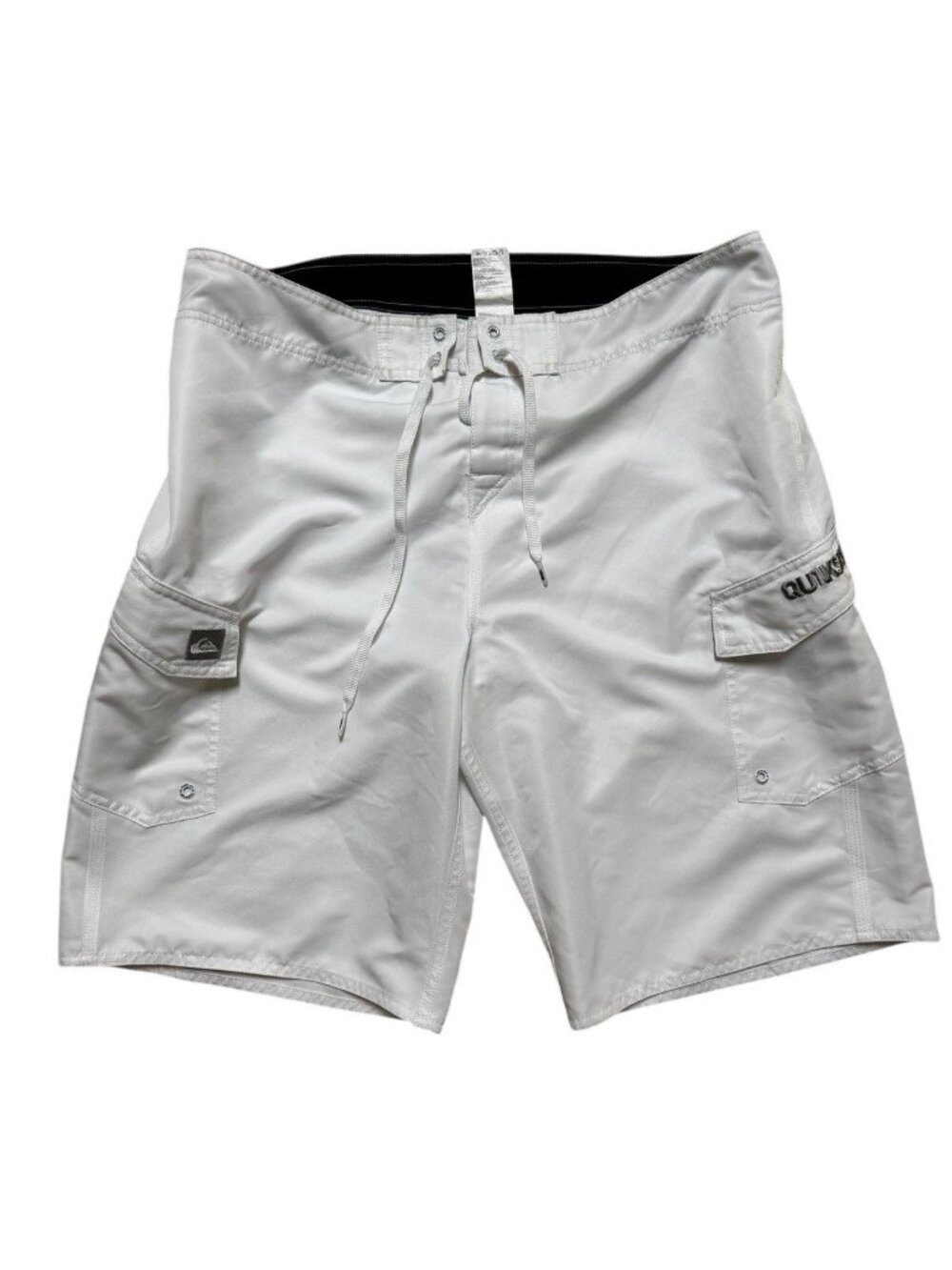 Quiksilver White Board Shorts Mens Size 36 Swim Surf Cargo